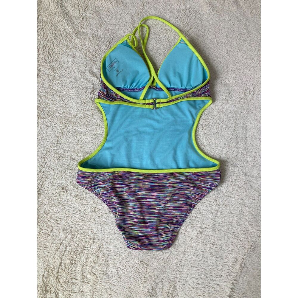 Athleta USA Made 2013 Line Space Dye Kata One Piece Back Cut Out T Back Strap S - Picture 3 of 14